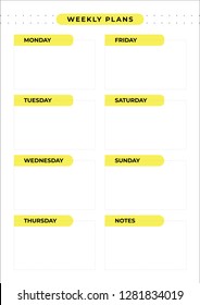 Printable A4 weekly planner