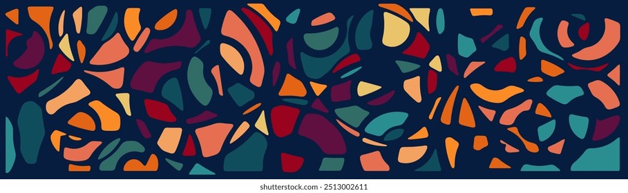 Printable abstract art vector for walls in large spaces. Dark colors with simple shapes add beauty to the space.