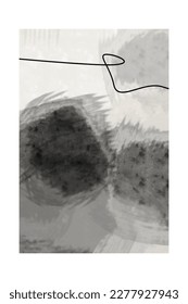 Printable abstract brush watercolor wall art decoration poster. Abstract brush wall decor