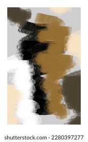 Printable abstract brush watercolor wall art decoration poster. Abstract brush wall decor