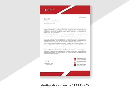 Printable abstract modern and corporate vector template of letterhead design