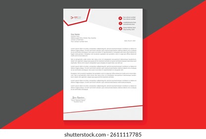 Printable abstract modern and corporate vector template of letterhead design