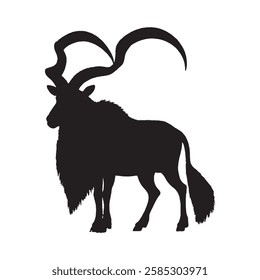 Printable Addax Silhouette for T-Shirts and Apparel - Addax Vector - Addax Illustration