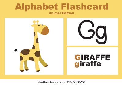 Printable Alphabet Animal Flashcards Collection Learning Stock Vector ...