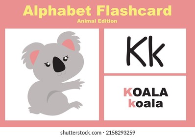 Printable Alphabet Animal Flashcards Collection Learning Stock Vector ...