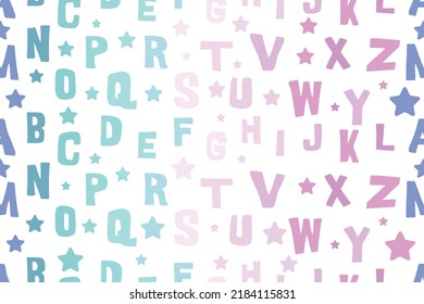 Printable Alphabet Seamless Pattern Background for Wrapping Paper, Embellishments and Decorations as well as for Digital Needs Such as Web Banners, Flyers, Greeting Cards, And More