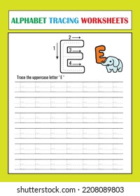 Printable Alphabet Tracing Worksheets Vector Stock Vector (Royalty Free ...