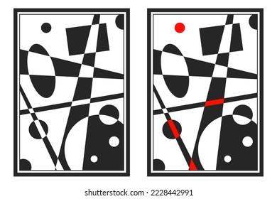 Printable art. Geometric prints. Black and white abstract shapes. Contemporary geometric background.