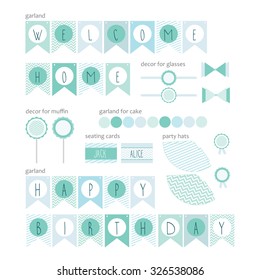 Printable baby shower set for boy