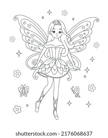 Printable Beautiful Fairy coloring page