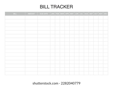 Printable Bill Tracker, simple monthly tracker