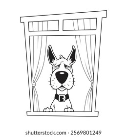 printable black and white illustration for coloring page