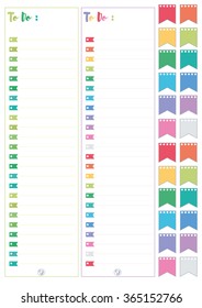 Printable boxes,half boxes,long flags and small flags , in flat colors for planners, Printable to do sheets.Size 1,5''x1,9'''' for the box and 0,7''x0,8'' for the small flags.fits Erin Condren Planner