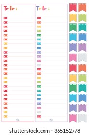 Printable boxes,half boxes,long flags and small flags , in flat colors for planners, Printable to do sheets.Size 1,5''x1,9'''' for the box and 0,7''x0,8'' for the small flags.fits Erin Condren Planner