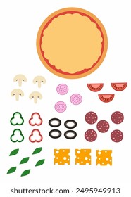 Printable build a pizza, make a pizza worksheet, make your own pizza activity, pizza toppings decoratefor kids