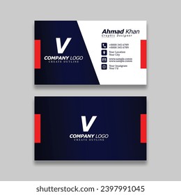 Printable Business Card Design Template, Visiting Card Template Design
