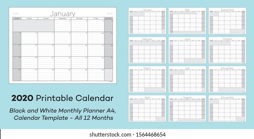 printable calendar 2020 week start sunday stock vector royalty free 1564468654