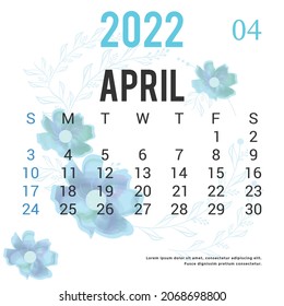 Printable Calendar 2022 Template Design