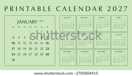 Printable Calendar 2027: The Essential Annual Planner
