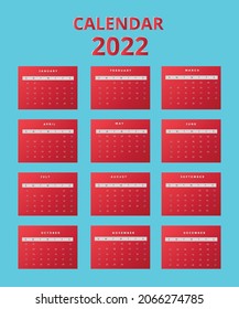 Printable calendar design 2022, New year calendar 2022 design templates