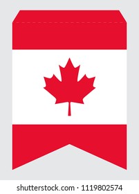 
Printable Canada Day Party Banner Swallowtail Pennant Vector Template. Official Canadian Flag Colors. Ready to Print or Laser Cut or Die Cut. US Letter Size Format.