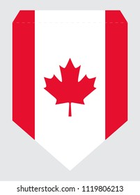 Printable Canada Day Party Banner Spearhead Pennant Vector Template. Official Canadian Flag Colors. Ready to Print or Laser Cut or Die Cut. US Letter Size Format.