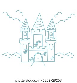 esquema de página de color de castillo imprimible