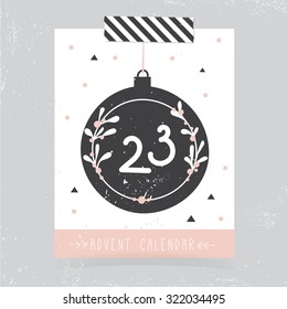 Printable Christmas Advent Calendar | Countdown to Christmas | 23