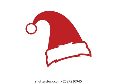 Printable Christmas Santa hat vector illustration, perfect for holiday designs.






