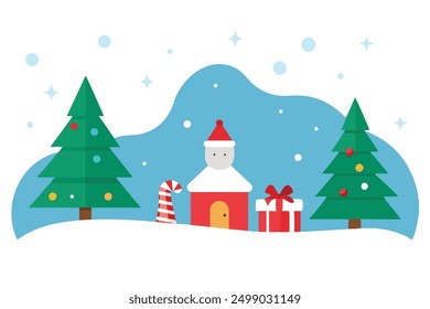 Printable Christmas vector with white background: cartoon, clip art, and line art design