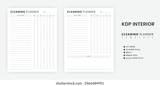 Printable Cleaning Planner Template, Home or Office Cleaning Checklist, Cleaning Reminder To Do List