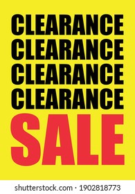 Printable Clearance Sale Display Sign 