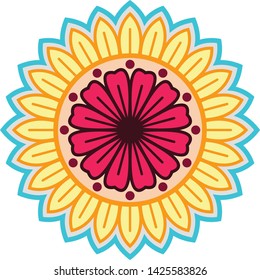Printable colorful mini mandala for any kind of your design purposes, such as logo, coloring book, sticker, fabric, t shirt, pillow case, wall decoration, etc.