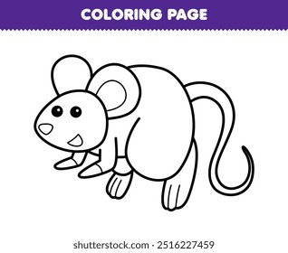 Página de coloração imprimível de bonito cartoon saltando ratos linha arte animal planilha