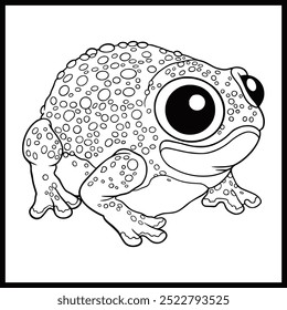 Printable coloring page of cute cartoon Frog line art  