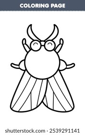 Printable coloring page of cute cartoon white ermine moth line art bug worksheet