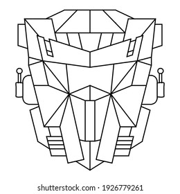 Printable coloring page with robot face pattern. Squared vector art in EPS 8