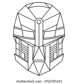 Printable coloring page with robot face pattern. Squared vector art in EPS 8