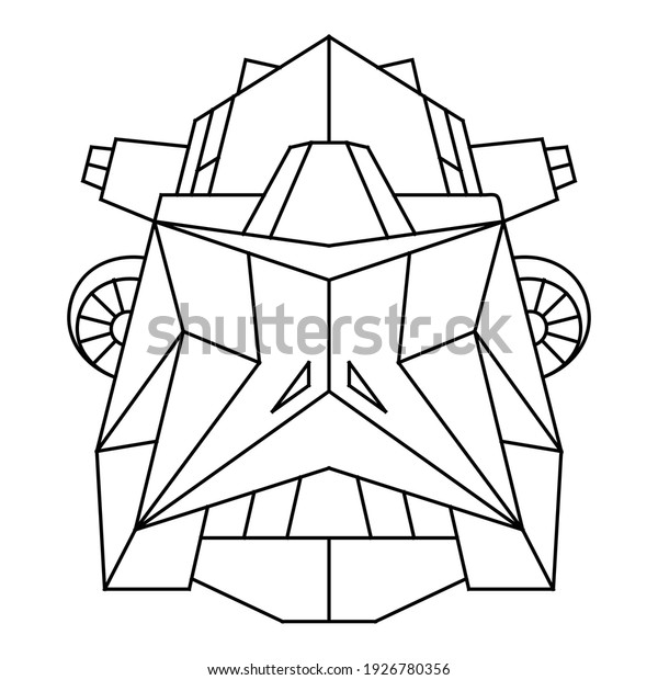 Printable Coloring Page Robot Face Pattern Stock Vector (Royalty Free ...