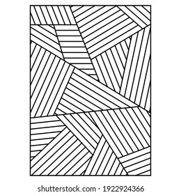 Printable coloring page with Woven of Colors pattern. Vector in vertical format in EPS 8