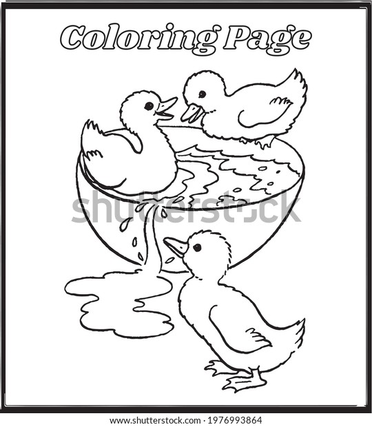 Printable Coloring Pages Kids Stock Vector (Royalty Free) 1976993864 ...