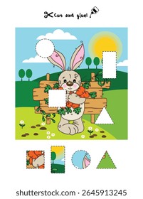 Printable Cut and Glue Bunny Activity Sheet
