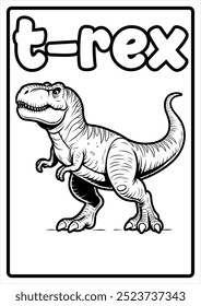 Printable Cute Animal Coloring Pages for Kids Educational Fun Easy Designs Dinosaurs Tyrannosaurus Rex