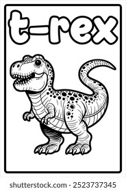 Printable Cute Animal Coloring Pages for Kids Educational Fun Easy Designs Dinosaurs Tyrannosaurus Rex