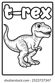 Printable Cute Animal Coloring Pages for Kids Educational Fun Easy Designs Dinosaurs Tyrannosaurus Rex