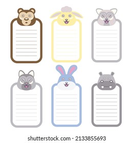 printable cute animal note paper collection