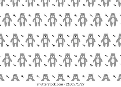 Printable Cute Bear Seamless Pattern Background for Wrapping Paper, Embellishments and Decorations as well as for Digital Needs Such as Web Banners, Flyers, Greeting Cards, And More
