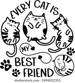 Printable Cute Cat Lover T-Shirt Designs