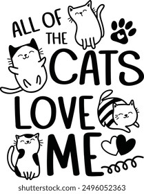 Printable Cute Cat Lover T-Shirt Designs