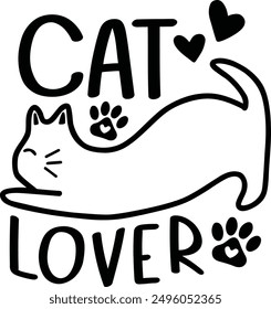 Printable Cute Cat Lover T-Shirt Designs